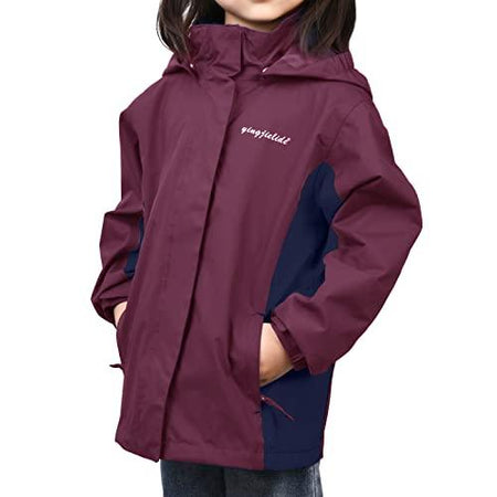 ENDIRAD Lightweight Rain Jacket for Kids & Toddler Hooded Waterproof Windroof Rain Coats for Girls Kids Coats Outerwear - Grey Wolf Market