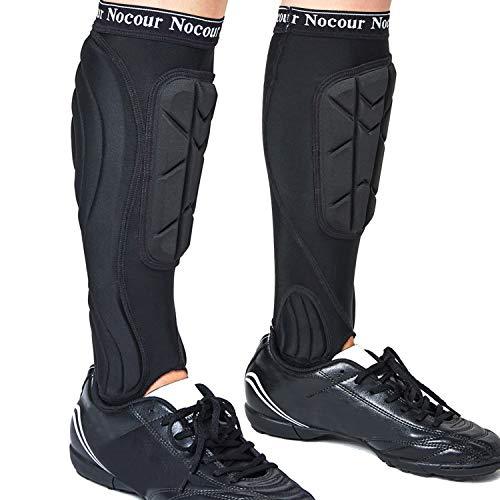 Nocour Soccer Shin Guards for for Kids Youth, Protective Soccer Gear Equipment with Lower Leg and Ankle Guards Pads for Boys Girls Teenagers - Black(S) - Grey Wolf Market
