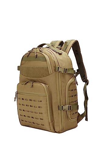 ADGASP Military Tactical Backpacks Large Capacity Army Hiking Camping MOLLE Backpack for Men (Khaki) - Grey Wolf Market
