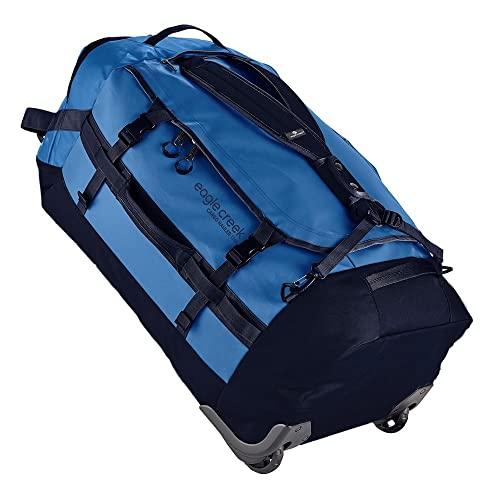 Eagle Creek Cargo Hauler 130L Wheeled Duffel Travel Bag with Backpack Straps and Handles, Lockable U-Lid Opening, End Compartments, and Compression Straps, Aizome Blue - Grey Wolf Market