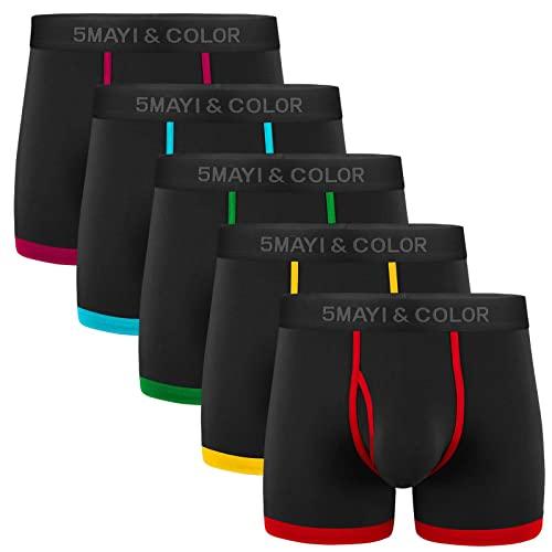 5Mayi Men's Underwear Boxer Briefs Cotton Black Mens Boxer Briefs Underwear Men Pack of 5 - Grey Wolf Market
