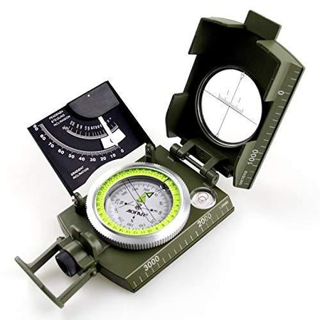 AOFAR Military Compass AF-4074 Camo for Hiking,Lensatic Sighting Waterproof,Durable,Inclinometer for Camping,Boy Scount,Geology Activities Boating - Grey Wolf Market