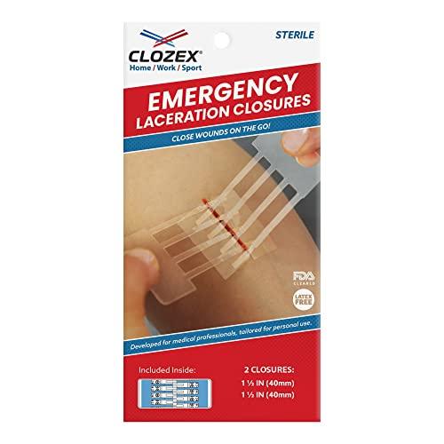 Clozex Emergency Laceration Closures - Repair Wounds Without Stitches. FDA Cleared Skin Closure Device for 2 Individual Wounds Or Combine for Total Length of 3 Inches. Life Happens, Be Ready! - Grey Wolf Market