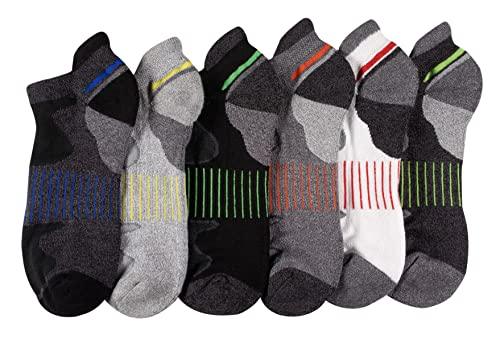 Sof Sole Men’s Bamboo Cushioned Performance No-Show Athletic Sock with Heel Tab, Multi-Pack (6-pair) - Grey Wolf Market