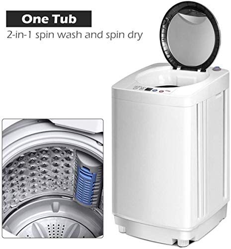 Giantex Portable Washing Machine, Full Automatic Washer and Dryer Combo, with Built-in Pump Drain 8 LBS Capacity Compact Laundry Washer Spinner for Apartment RV Dorm