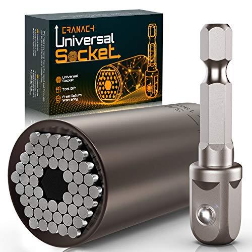 Stocking Stuffers Super Universal Socket - Tools Gifts for Men Women Grip Socket with Power Drill Adapter Cool Gadgets for Men Car Guy Birthday Gift Ideas for Grandpa Dad Stuff Husband Christmas Gifts - Grey Wolf Market