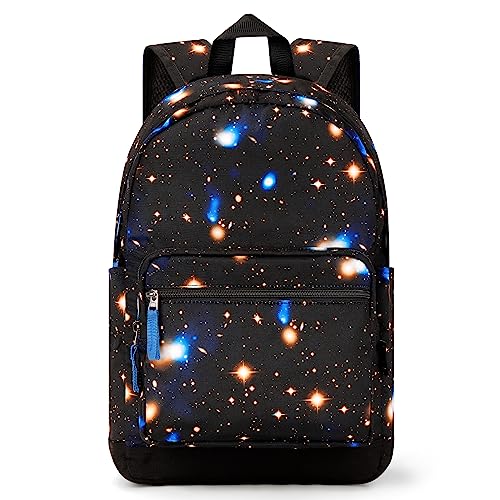 Choco Mocha Galaxy Backpack for Girls Boys Travel School Backpack 17 Inch, Black