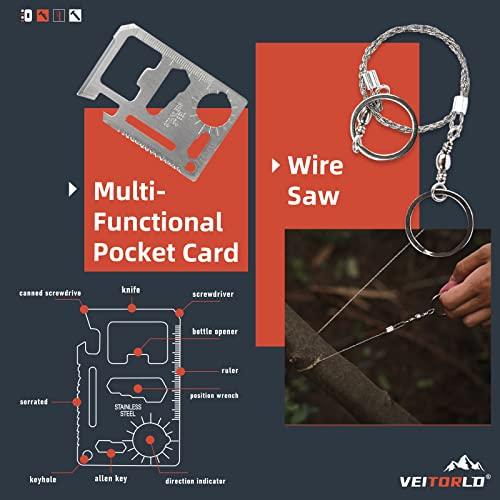VEITORLD Gifts for Men Dad Him Christmas, Survival Gear and Equipment 12 in 1, Survival Kits, Cool Unique Fishing Hunting Birthday Gift for Husband Teen Boy Boyfriend Women, Stocking Stuffers for Men - Grey Wolf Market
