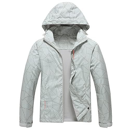 Aagetenar Women's Outdoor Waterproof Rain Jacket Softshell Raincoat with Hooded Lightweight Windbreaker for Hiking - Grey Wolf Market