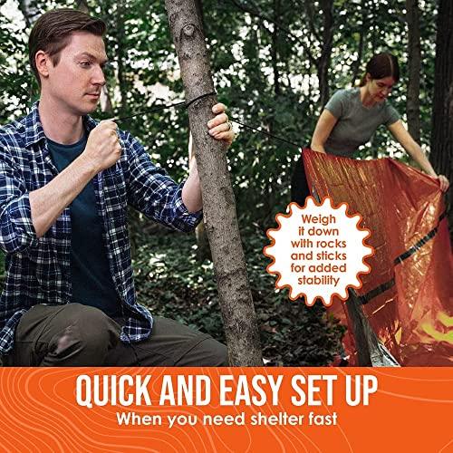 Go Time Gear Life Tent Emergency Survival Shelter – 2 Person Emergency Tent – Use As Survival Tent, Emergency Shelter, Tube Tent, Survival Tarp - Includes Survival Whistle & Paracord (Orange, 1pack) - Grey Wolf Market